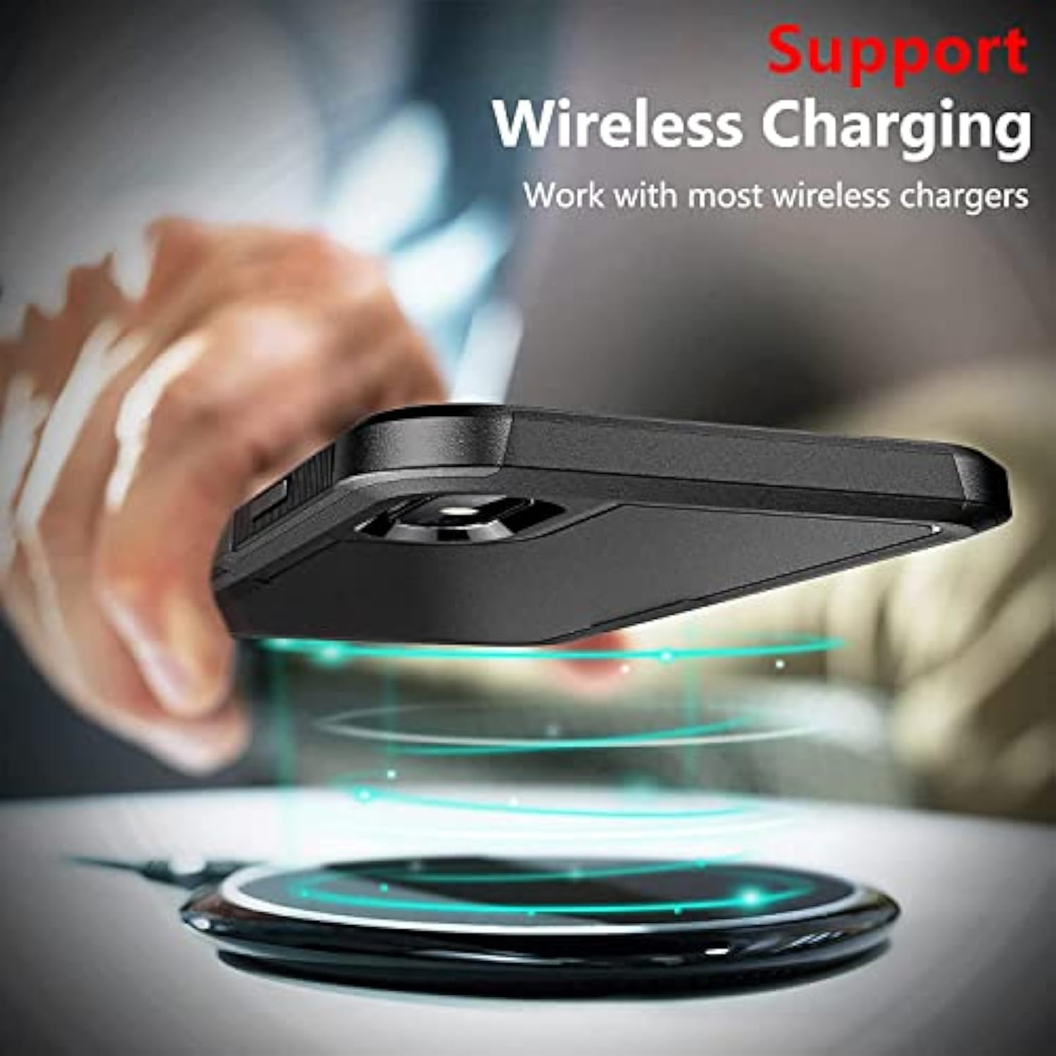 For Iphone Xs Max Case, [10 Ft Grade Drop Protection] [Non-Slip] [2 Pcs Tempered Glass Screen Protector] Shockproof Airbag Cushion Protective Case For Iphone Xs Max 6.5” (Black)