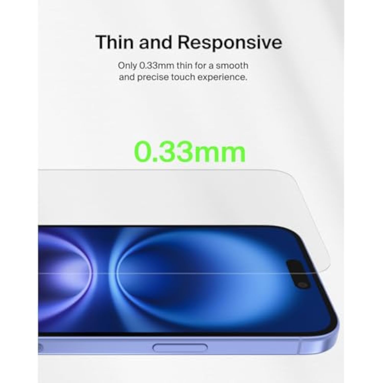Belkin ScreenForce TemperedGlass Treated Screen Protector for iPhone 16 Plus, 15 Plus, & 14 Pro Max - Scratch-Resistant w/ - Includes Easy Align Frame for Bubble Free Application