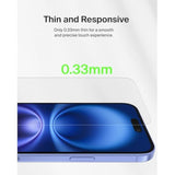 Belkin ScreenForce TemperedGlass Treated Screen Protector for iPhone 16 Plus, 15 Plus, & 14 Pro Max - Scratch-Resistant w/ - Includes Easy Align Frame for Bubble Free Application