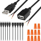 Micro Usb Cable Male Female To 2 X Open Cable Ends, Usb 2.0 Connector To 2 Wir