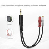 3.5Mm Stereo To Dual Mono Cable, 2 Pack 6Inch 1/8" Trs Male To 2 Ts Mono Female Adapter Gold-Plated Connector Audio Y Splitter Cord For Headphone, Speaker