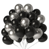 Black And Silver Balloons 100 Pack 12 Inch Metallic Chrome Black Silver Latex Helium Balloons For Birthday Wedding Christmas New Year Party Decorations