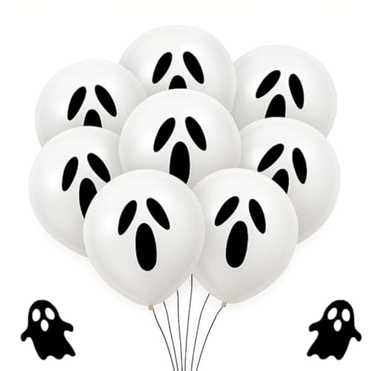 Halloween White Ghost Balloons 12 Inch Confetti Latex Party Decorations Scary Horror Theme
