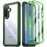 Guardian Case For Samsung Galaxy A36 5G, [2 Front Frame] [20 Ft Mil-Grade Drop Tested] [Screen Protector Work With Fingerprint Id] Full Body Shockproof Rugged Clear Cover, Green/Clear