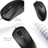 Wired Usb Computer Mouse - Silent Click, Ergonomic Comfort Grip, Braided Cable, Plug And Play, For Pc, Laptop And Desktop (Black)