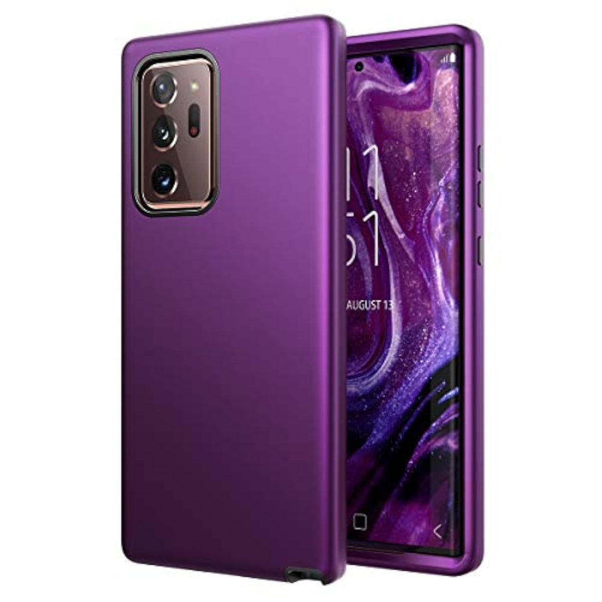 For Galaxy Note 20 Ultra Case, Cover 3 In 1 Full Body Heavy Duty Protection Hybrid Shockproof Tpu Bumper Protective Case For Samsung Galaxy Note 20 Ultra 6.9Inch Purple