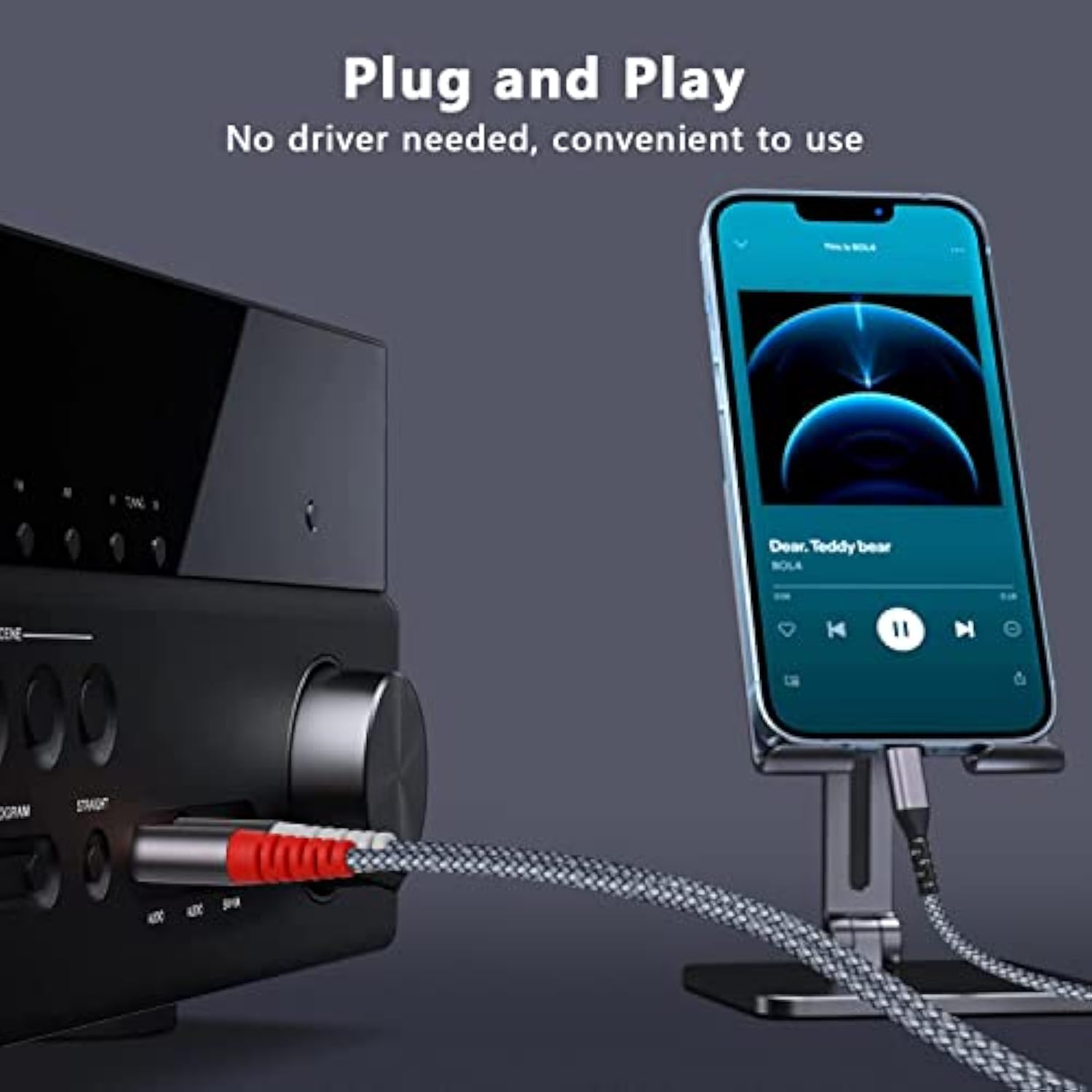 Usb C To Rca Audio Cable, 4Ft Usb Type C To 2 Rca Male Y Splitter Audio Stereo