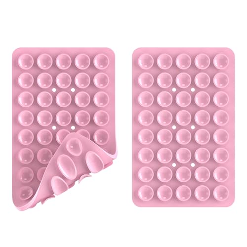 Double Sided Silicone Suction Phone Holder Mount, Silicon Accessory for iPhone and Android, Hands-Free Mirror Shower Phone Holder, TikTok Videos and