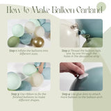 141pcs Sage Green & Dusty Blue Balloon Arch Kit for Baby Shower  Boho Party Decor