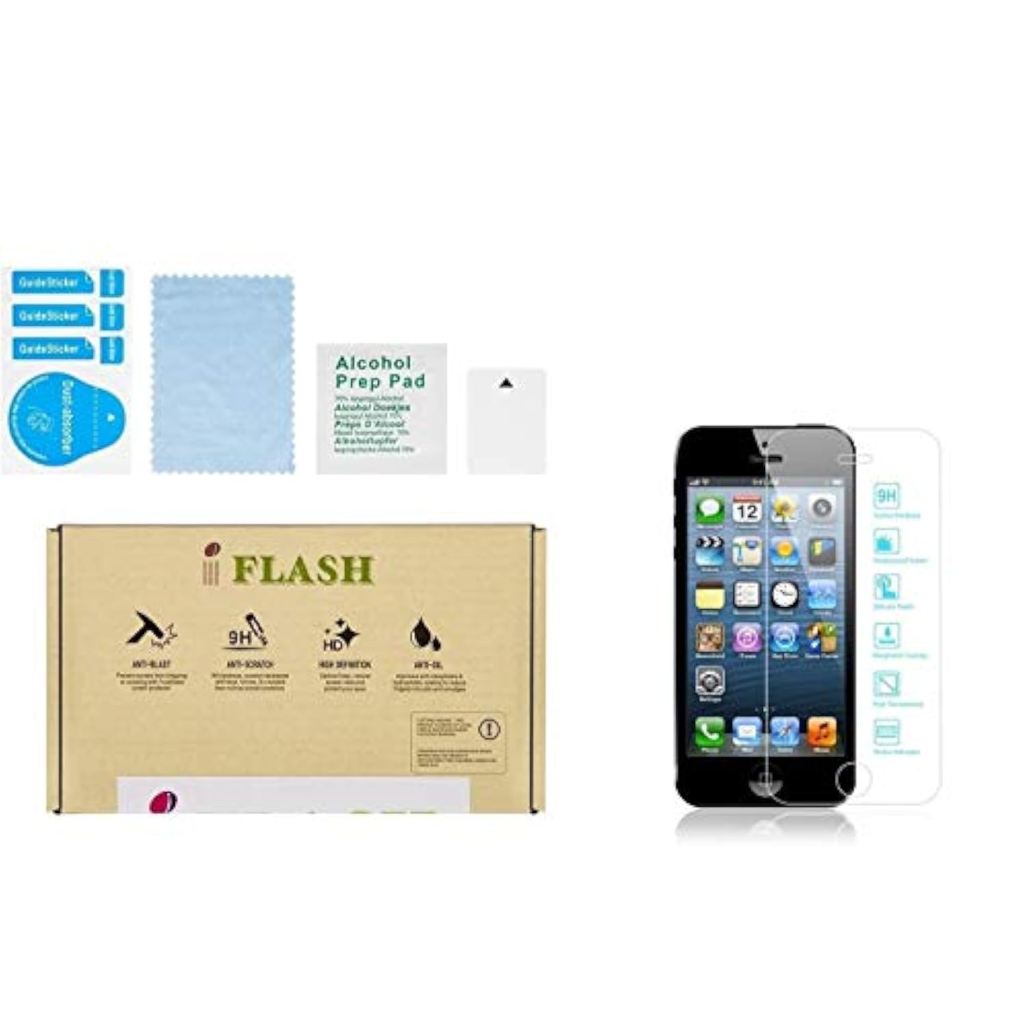 IFLASH iPhone SE 1st Gen, iPhone 5S Glass Screen Protector, Crystal Clear Tempered Glass Screen Protector for Apple iPhone 5/5S/5C/SE - Case Friendly (NOT for iPhone SE 2nd Generation 2020)