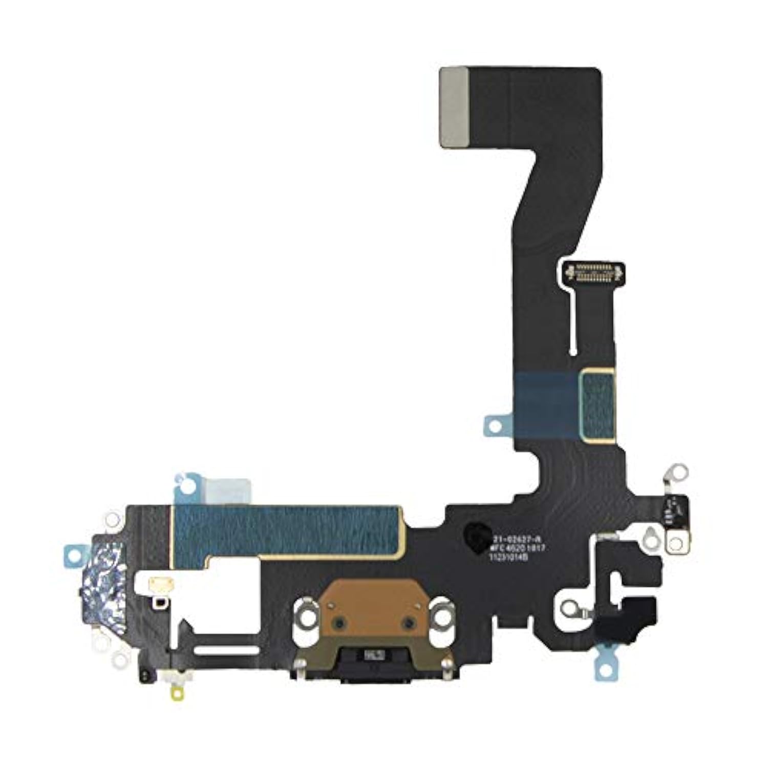 Dock Connector Compatible With Iphone 12/12 Pro 2020 - Charging Port - Flexible Cable - Replacement Headphone/Microphone/Antenna Port - With Screwdriver - Black