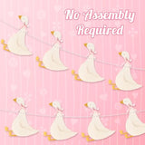 Cute Goose Pink Banner Garland - 2Pcs Cartoon Baby Goose With Pink Bow Tie Hanging Banner Aesthetic Garland For Girl Birthday Baby Shower Gender Reveal Party Decoration Wall Photo Props Supply