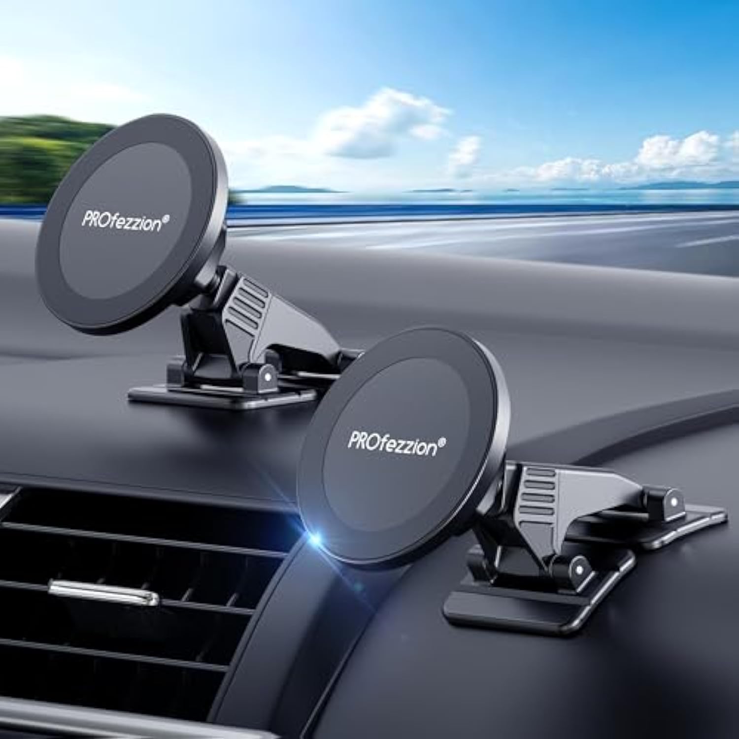 2-Pack Compatible With Magsafe Car Mount, Magnetic Phone Holder For Car Dashboard, Home & Office Compatible With Iphone 16 15 14 13 12 Pro Max Plus, Mag-Safe Case & All Phones