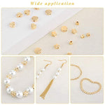 1200 Pieces Spacer Beads Set Star Round Ball Rondelle Faceted Spacer Heart Flower Flat Disc Loose Beads For Bracelet Charms Jewelry Making(Gold)