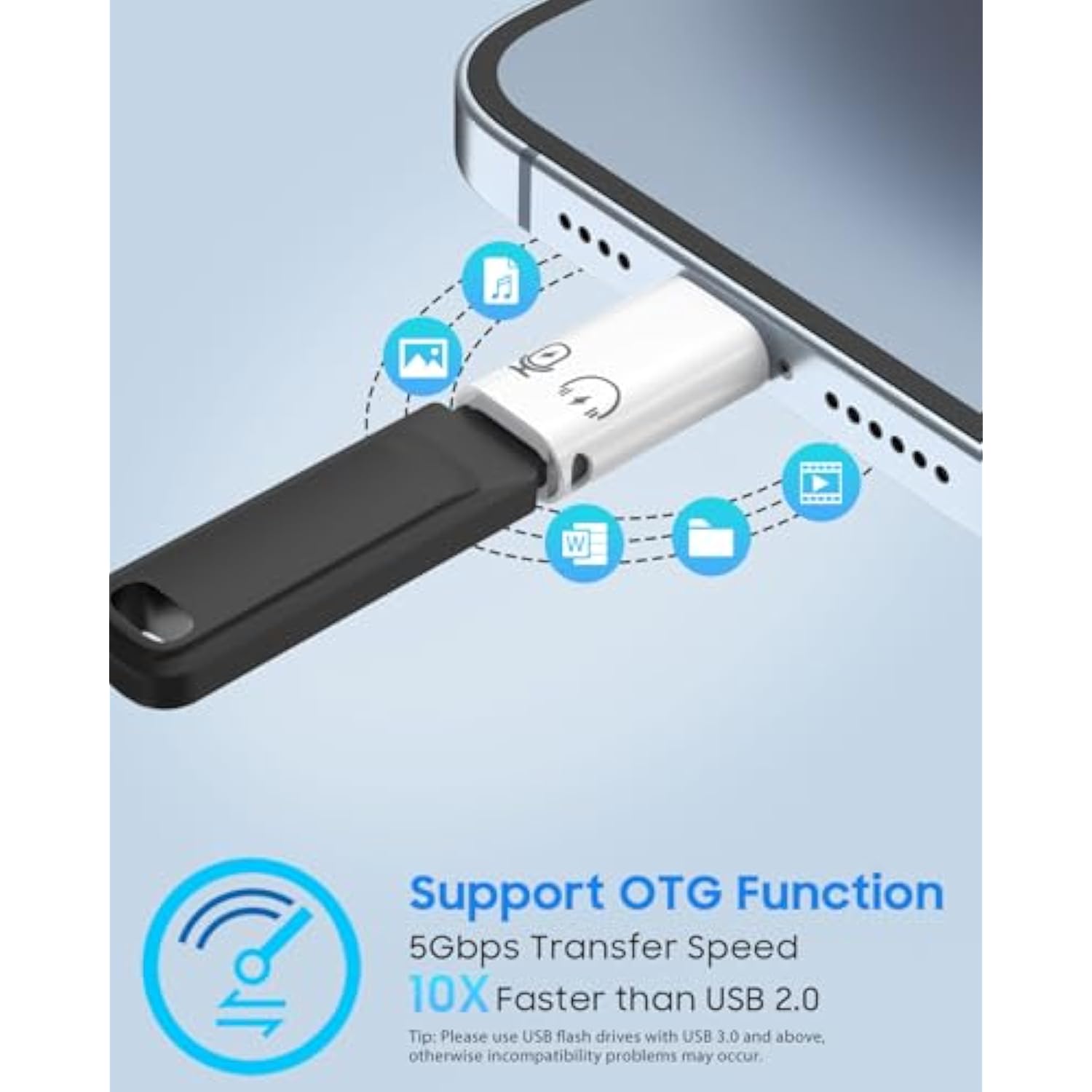 MoKo USB C to Lightning Adapter, Lightning Male to USB C Female Adapter Compatible with iPhone 14/13/12/11 Pro Max/iPad/iPod/AirPods, Support Charging, Data Transfer, Earpods & OTG Function, White