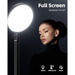 Large Ring Light With 79" Stand, 6500K Professional Full-Screen Big Ring Light With Stand And Phone Holder, Selfie Light With Remote For Studio Video Photography, Tiktok, Youtube, Live Stream