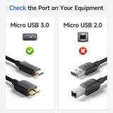 Cable Matters 10Gbps USB C to Micro USB 3.0 Cable - 3.3ft, USB-C Hard Drive Cable, Micro B to USBC Cord, Compatible with Seagate, LaCie, Toshiba, Samsung, WD External Hard Drive, Black