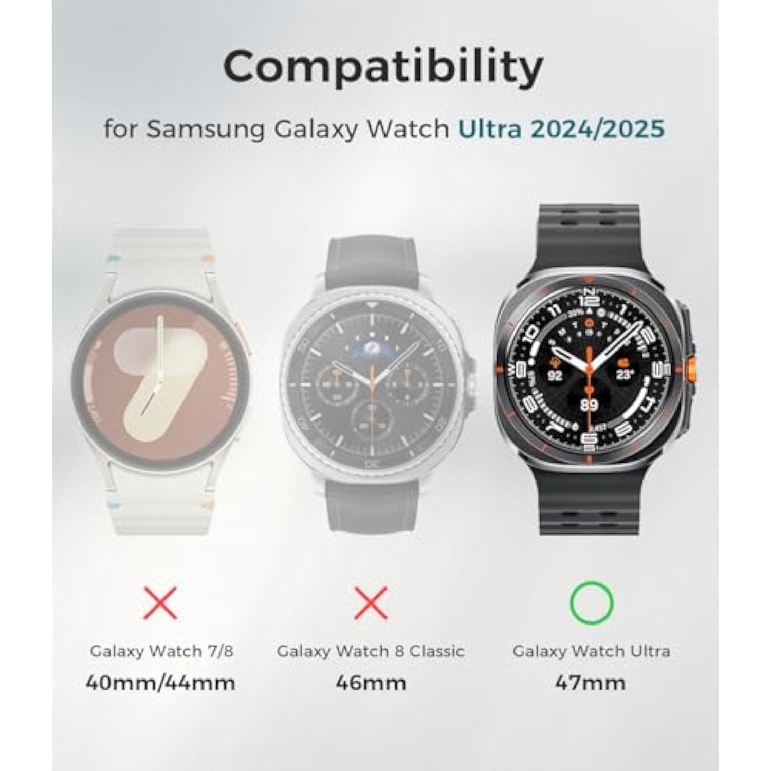 Metal Case With Screen Protector For Galaxy Watch Ultra/Ultra 2 (2025) 47Mm – 360° Full-Body Rugged Stainless Steel Bumper + Back Cover, Designed For Samsung Galaxy Watch 7/8 Ultra