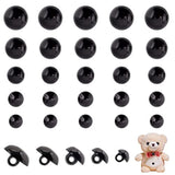 300Pcs Black Crafts Eyes, 5 Sizes Animal Eyes Round Domed Buttons Blac