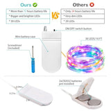 Fairy Lights Battery Operated Mini Starry String Lights, 12 Pack 30 Leds 10 Ft Silvery Copper Wire Lights Multicolor, Wo