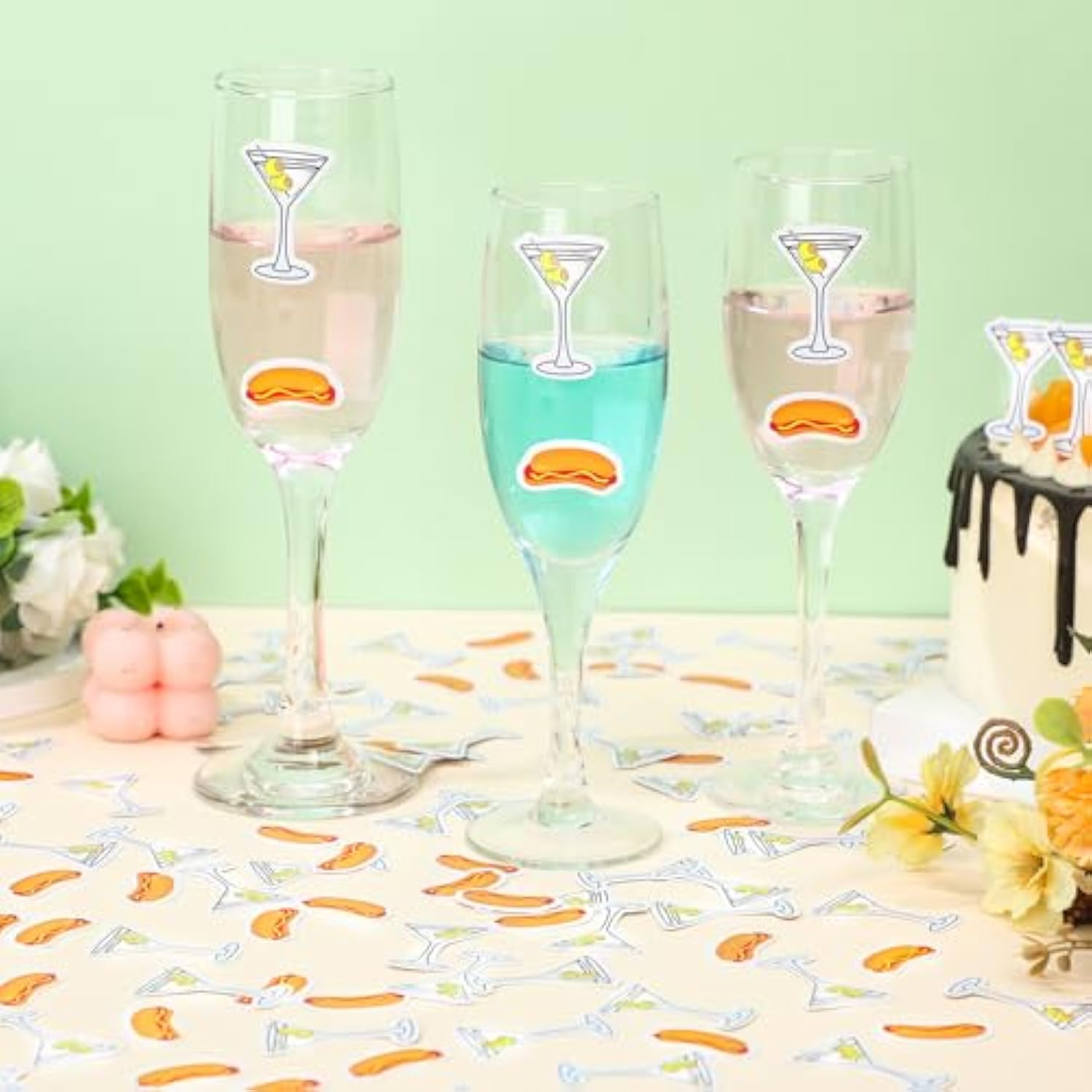 400 Pcs Hot Dog Martini Birthday Party Confetti Bikinis And Martini Cups Confetti For Bridal Shower Engagement Bachelorette Party Supplies