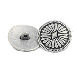 10 Pieces Diamond Flower Metal Shank Buttons. 25Mm (1 Inch) (Antique S