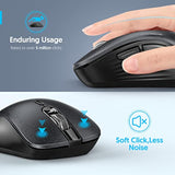 Wireless Mouse, 2.4G Silent Computer Mice With Usb Receiver & Type-C Adapter,