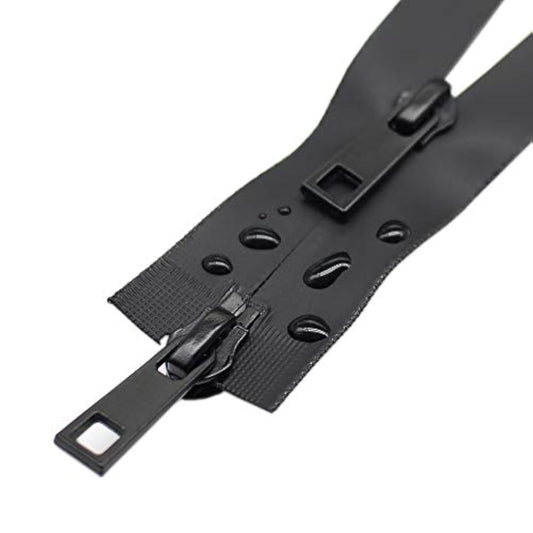 150Cm #5 Two Way Separating Waterproof Zippers Black Water Resistant Z