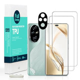 Screen Protector For Honor 200 Pro 5G 6.78"(2 Pcs),Flexible Tpu Film,With 1Pc Camera Lens Protector,1Pc Back Film,Bubble Free[Easy To Install]