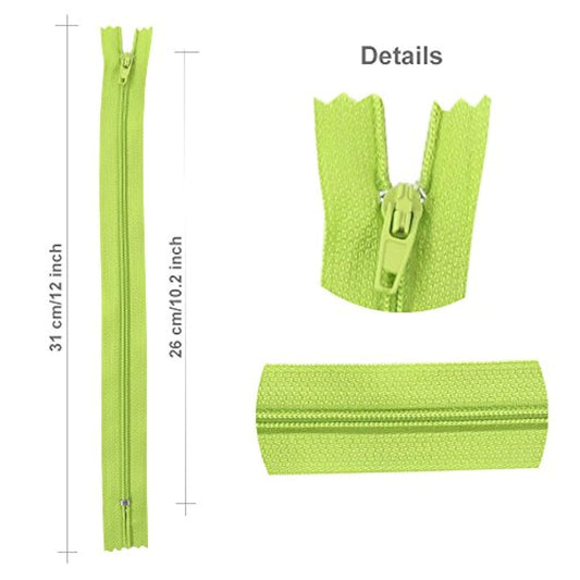 60Pcs 12Inch Nylon Coil Zippers For Tailor Sewer Sewing Craft Crafter'