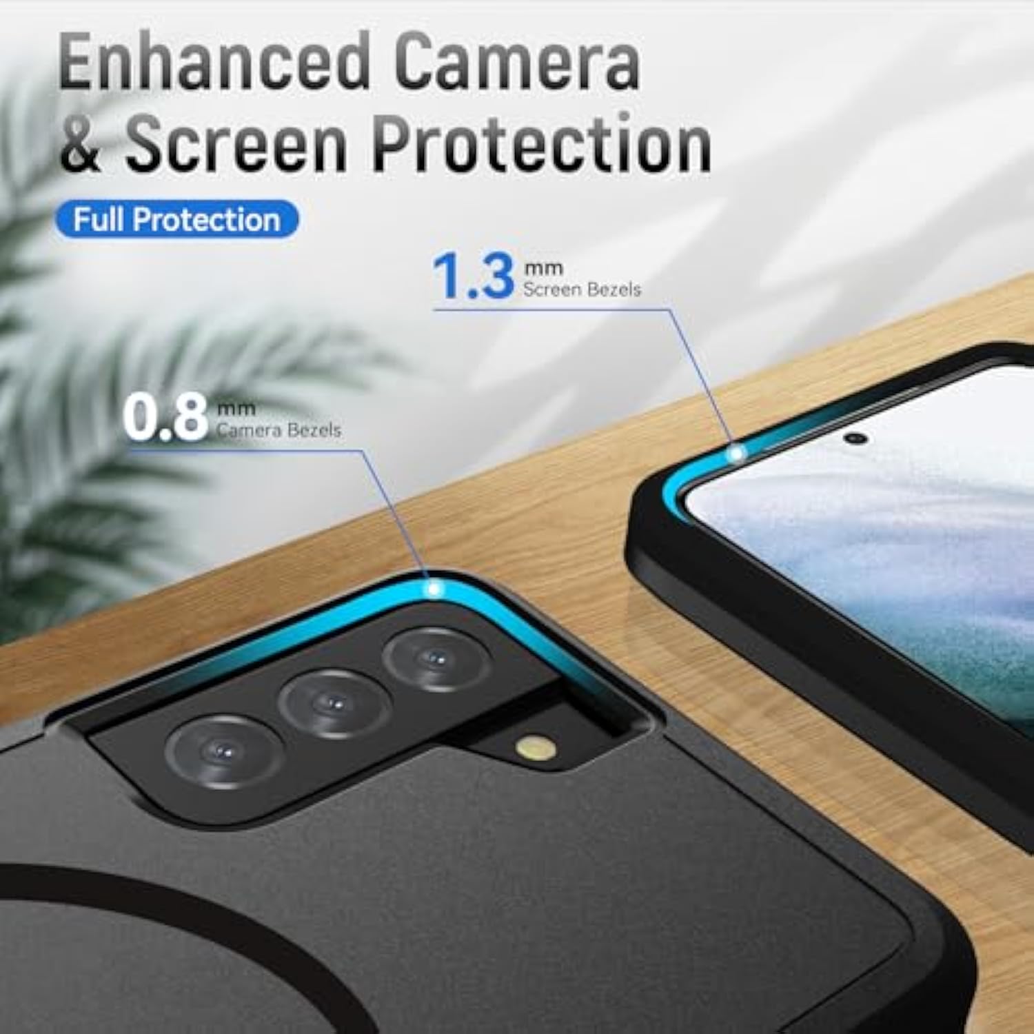 For Samsung Galaxy S21 Plus Case,[Compatible With Magsafe] [Military Grade Drop Tested] Shockproof Magnetic Tough Rugged Protective Phone Case -6.7 Inch (Black)