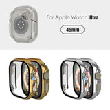 2 Pack Case With Tempered Glass Screen Protector For Apple Watch Ultra/Ultra 2 49Mm, Smooth Touch, High Protection, Full Screen Shield, Easy Installation, Gold And Silver