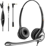 Cell Phone Headset with Microphone Noise Cancelling, Wired 3.5mm Computer Headphone for iPhone Samsung Android PC Laptop Tablet Skype Call Center