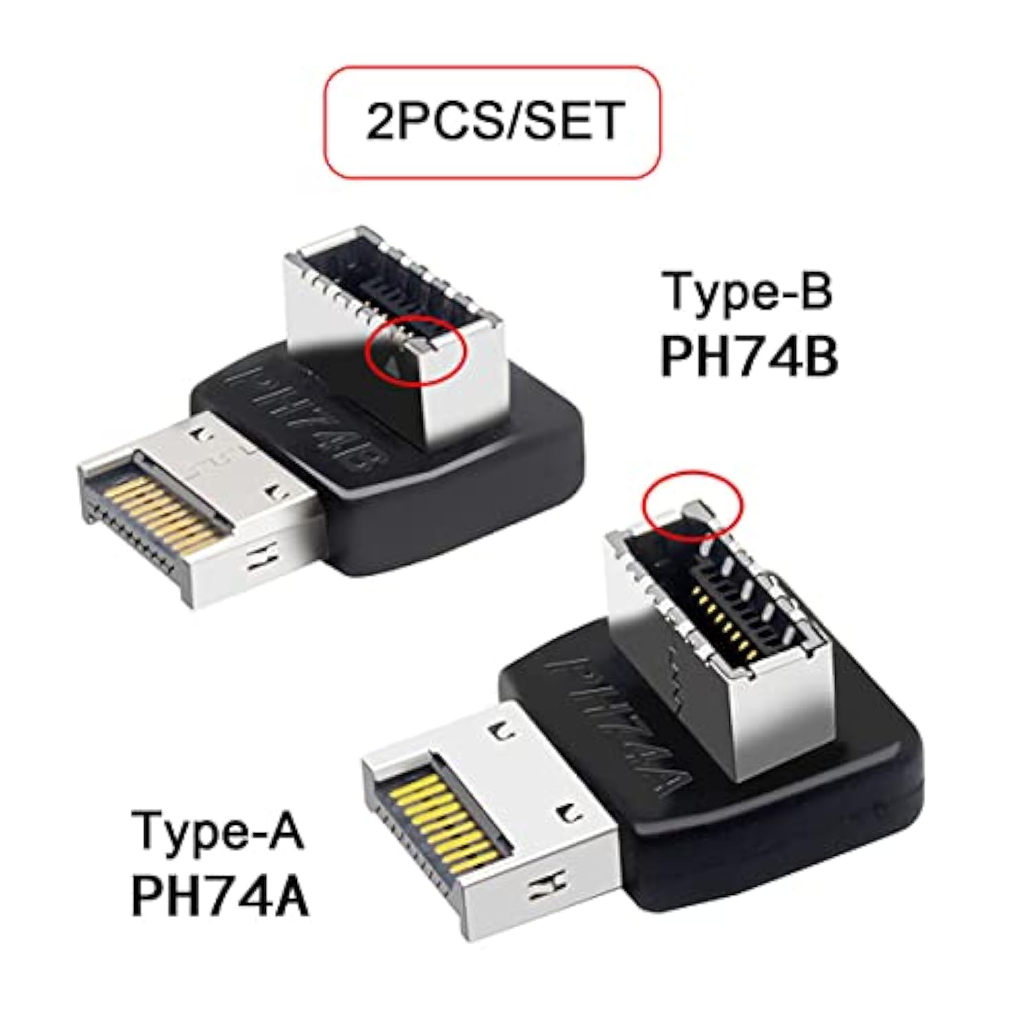 cablecc 2pcs Overmold USB 3.1 Front Panel Header Male to Female Type-E Motherb