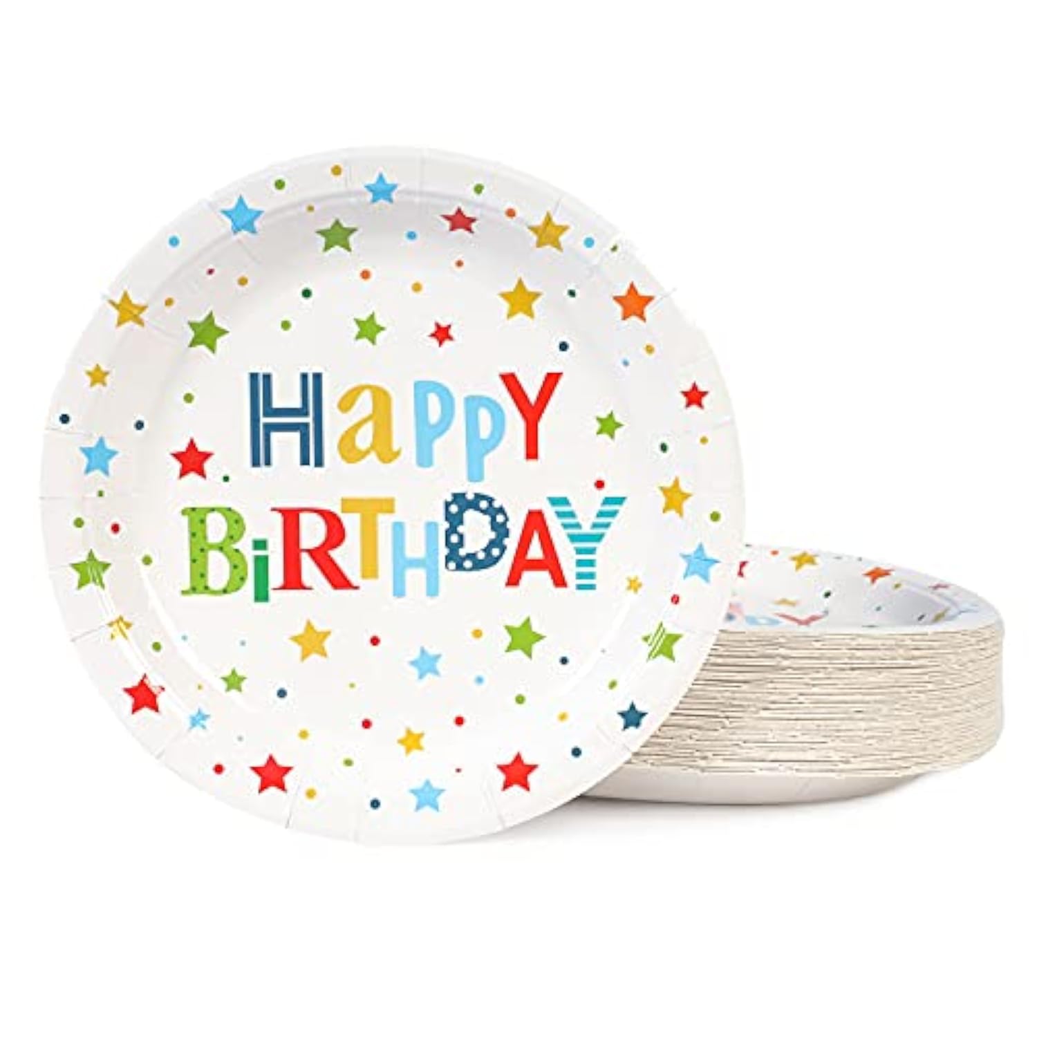 Happy Birthday Party Plates, 9Inch-50Pcs, Birthday Party Paper Plates, For Decorations