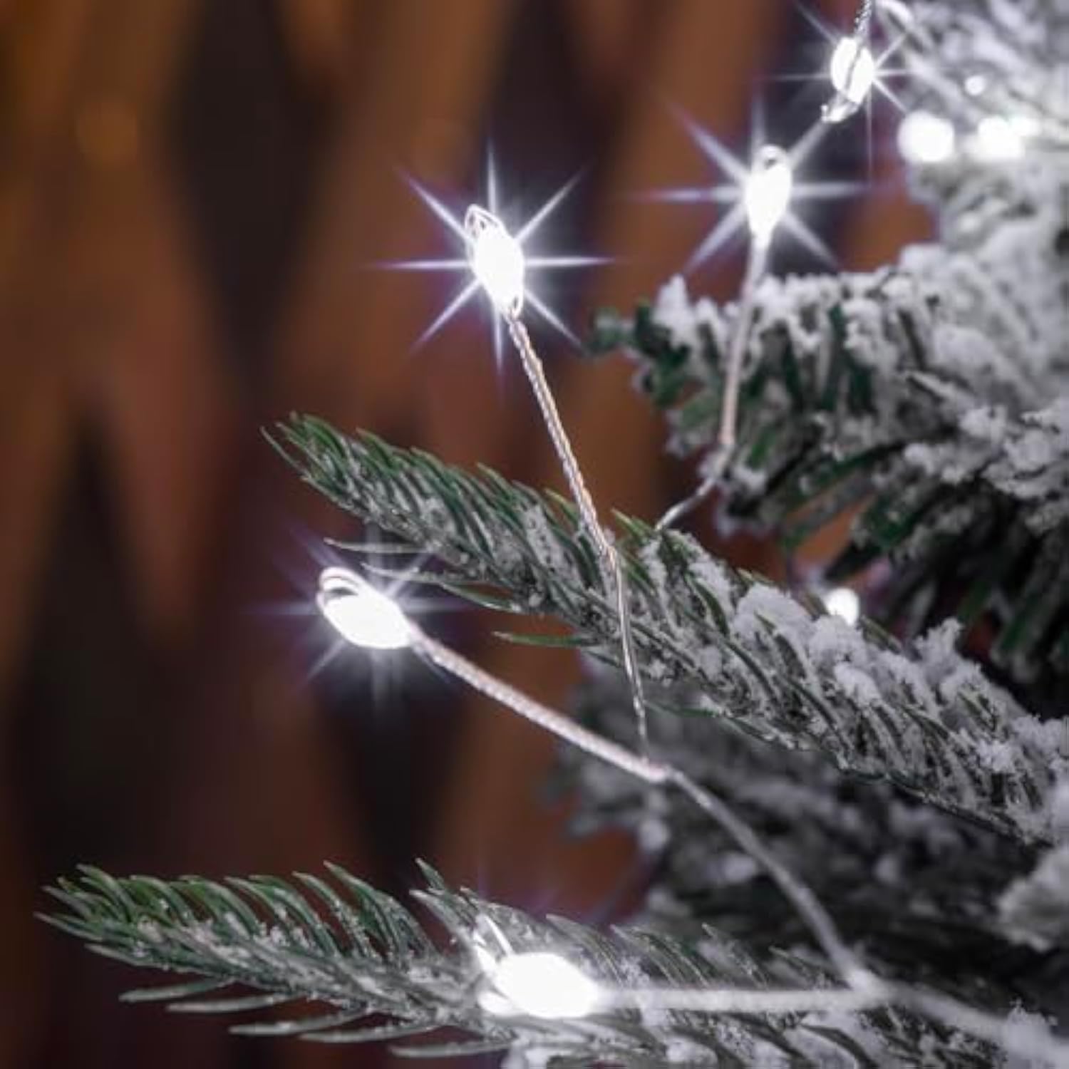 Fairy Lights Plug In, 50 Feet 500Led Cool White Silver Wire Firecracker Firefly Lights With Remote, Waterproof Copper Wi