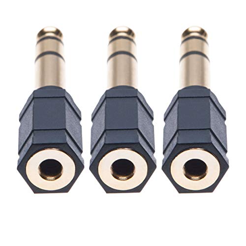 6.35 to 3.5 Headphone Adaptor Stereo Earphone Audio Plug Adapter AUX Mini Jack to Jack Converter for Headphones Earphones Guitar Amp (6,35mm 1/4 Male