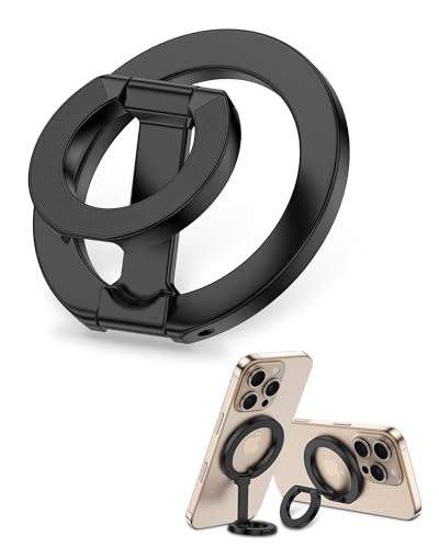 MagSafe Phone Grip Holder Dual-Sided Magnetic Finger Ring Adjustable Kickstand Loop for iPhone 17/16 Pro Max/15 Plus/14 Pro/13 Mini/12, ,