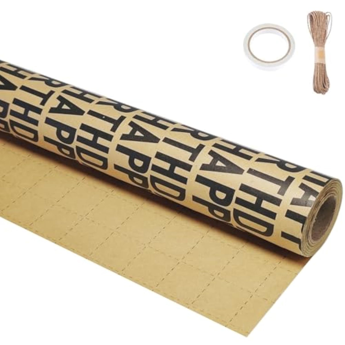Birthday Gift Wrapping Paper Rolls 17x33 Inch Black Kraft Design