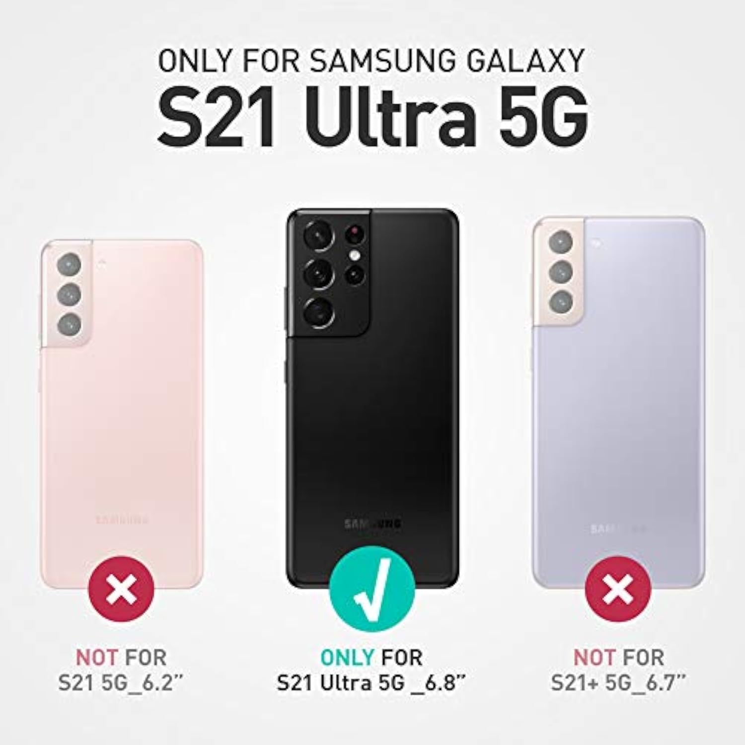 SUPCASE for Samsung Galaxy S21 Ultra Case with Stand (Unicorn Beetle Pro), [Built-in Front Frame & Belt-Clip] [Military-Grade Protection] Full-Body Rugged Phone Case for Galaxy S21 Ultra, Violte