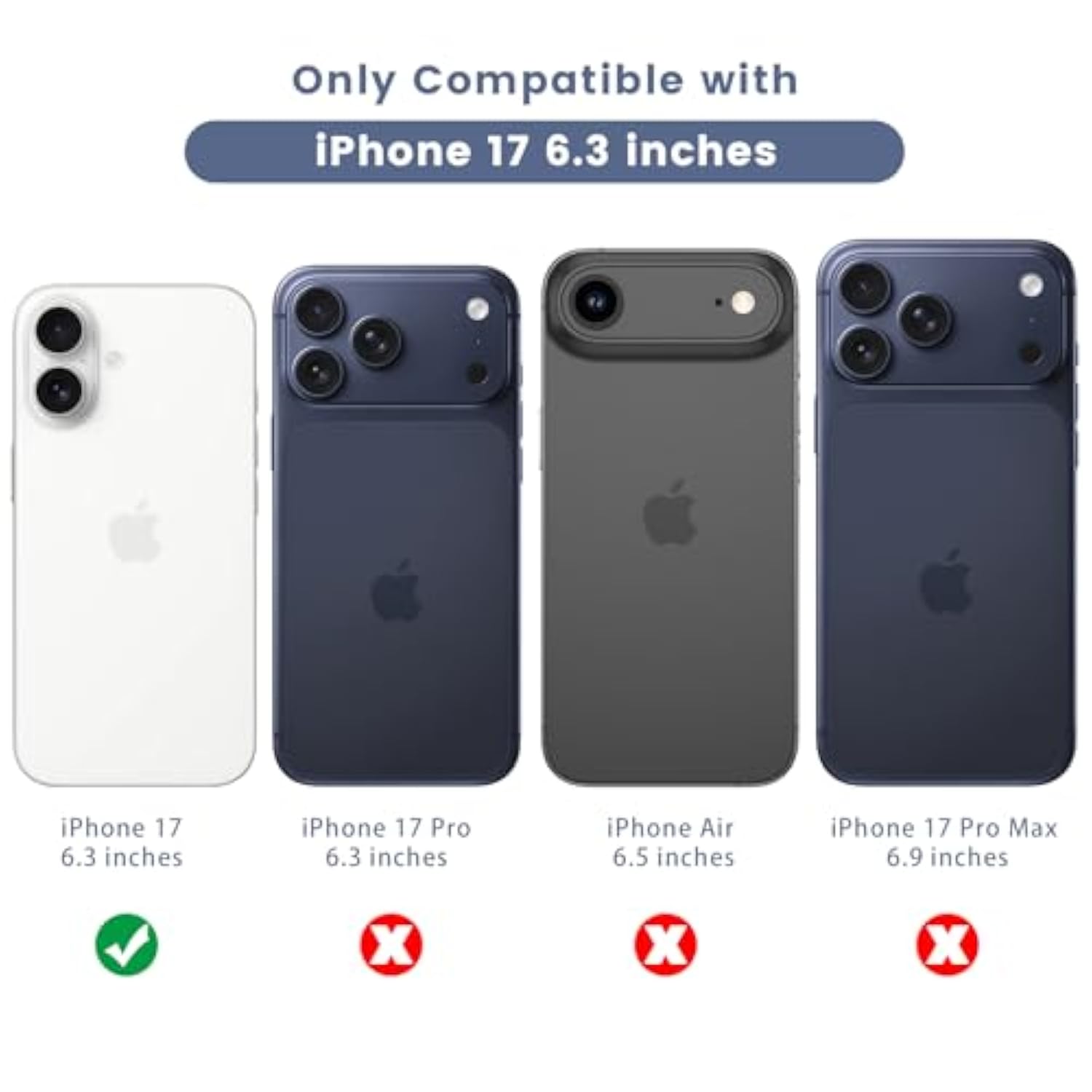 For Iphone 17 Screen Protector (6.3 Inches), Iphone 17 Back Screen Protector And Front Screen Protector With Camera Protector [2+2+2 Pack], 9H Hardness