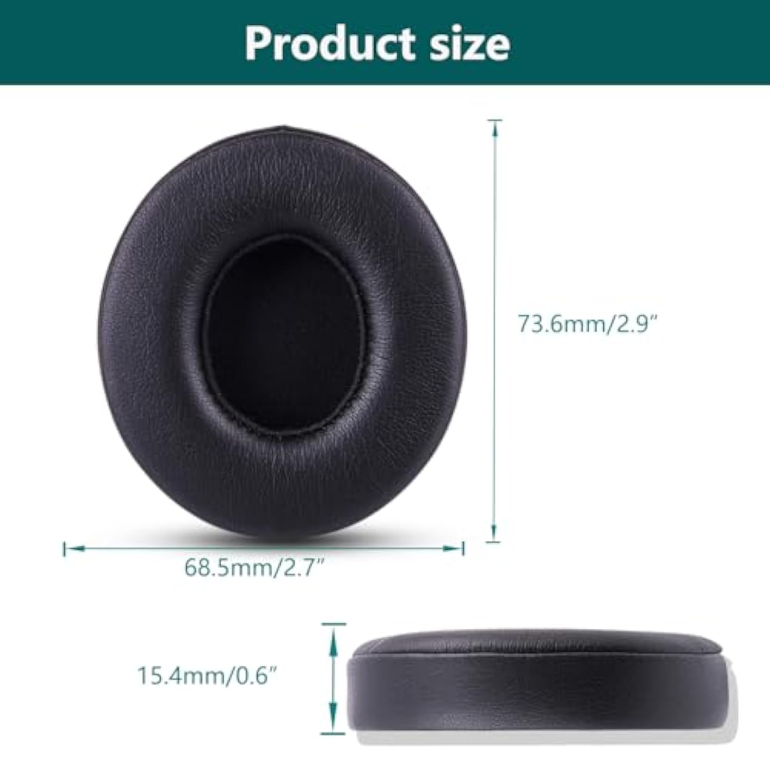 Replacement Ear Cushions, Compatible With Beats By Dre Solo3/Solo2 Earphones, New Soft Protein Leather Combined With High-Density Memory Foam Foam, 'S Replacement Ear Cushions 1 Pair (Black)