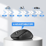Bluetooth Mouse, 4000Dpi Wireless Mice For Laptop 2-In-1(Bt 5.0/3.0+2.4Ghz) Computer Portable Pc Mouse Wireless With Usb Receiver For Mac (Usb-A+Bluetooth, Black)