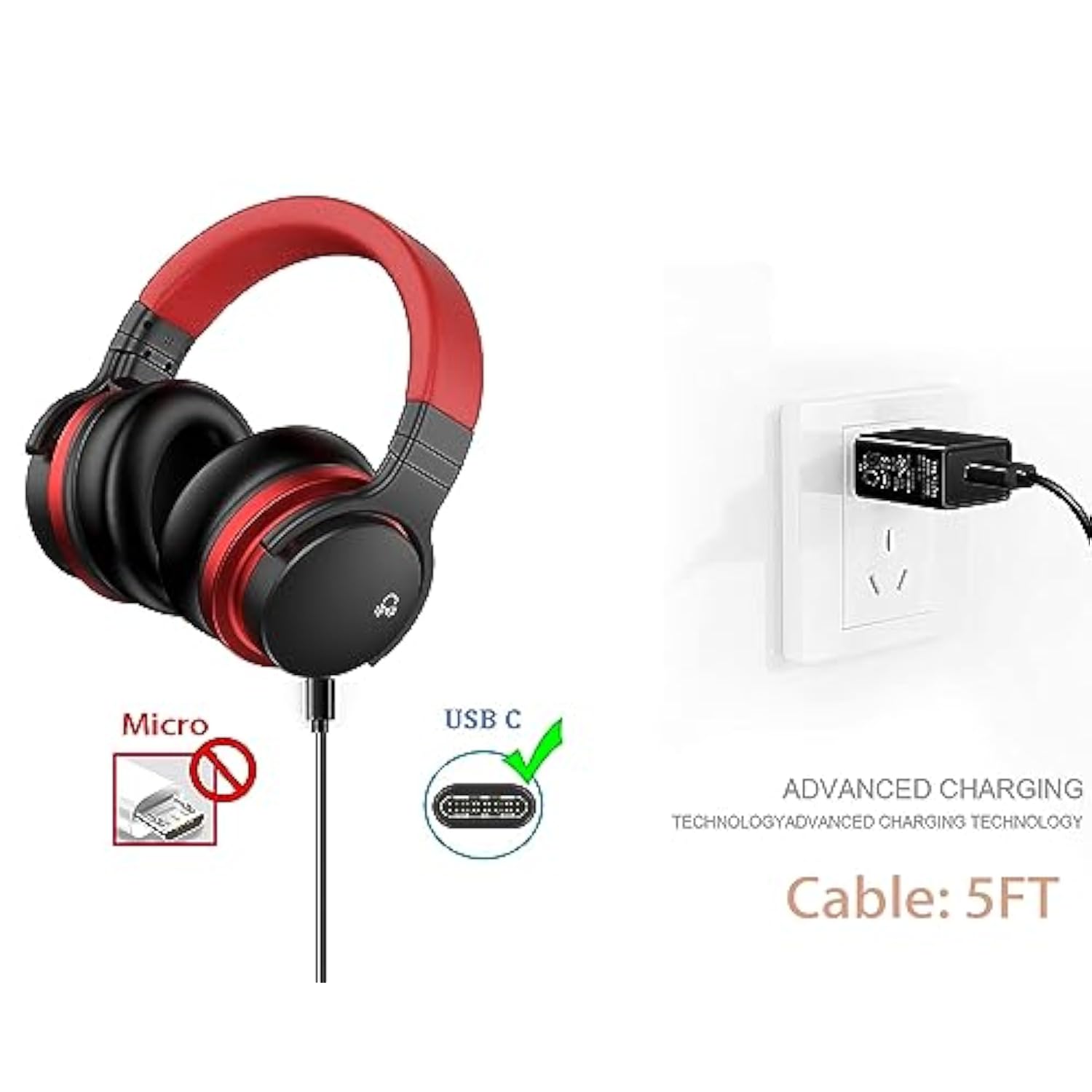 Bluetooth Headphones Charger Cable For Movssou E7,Se8, Doqaus, Hroeenoi, Kvidi