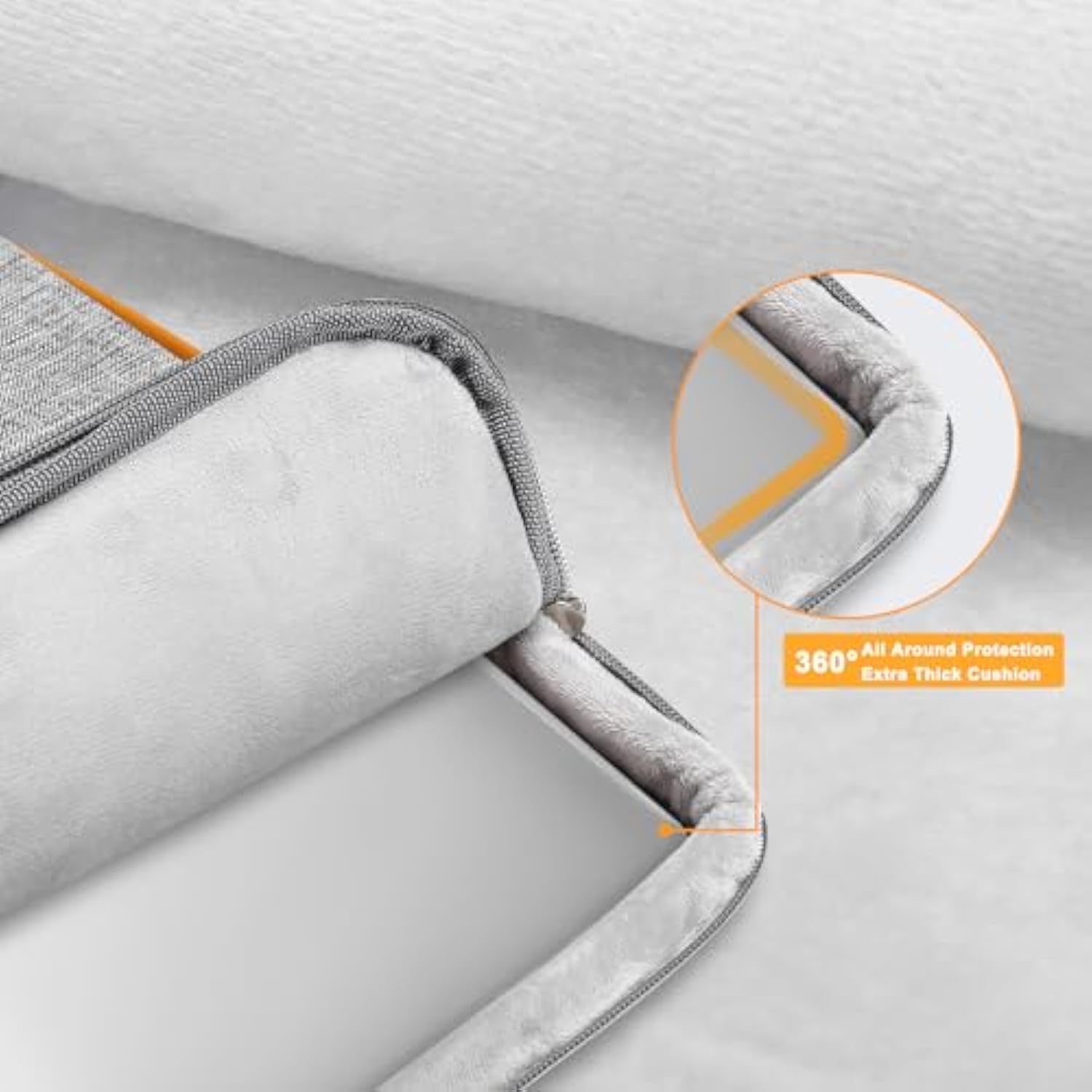 MOSISO 360 Protective Laptop Sleeve Bag Compatible with MacBook Air/Pro, 13-13.3 inch Notebook, Compatible with MacBook Pro 14 inch M4 M3 M2 M1, Side Open Bag Case with Raised Pocket&Handle&Belt, Gray