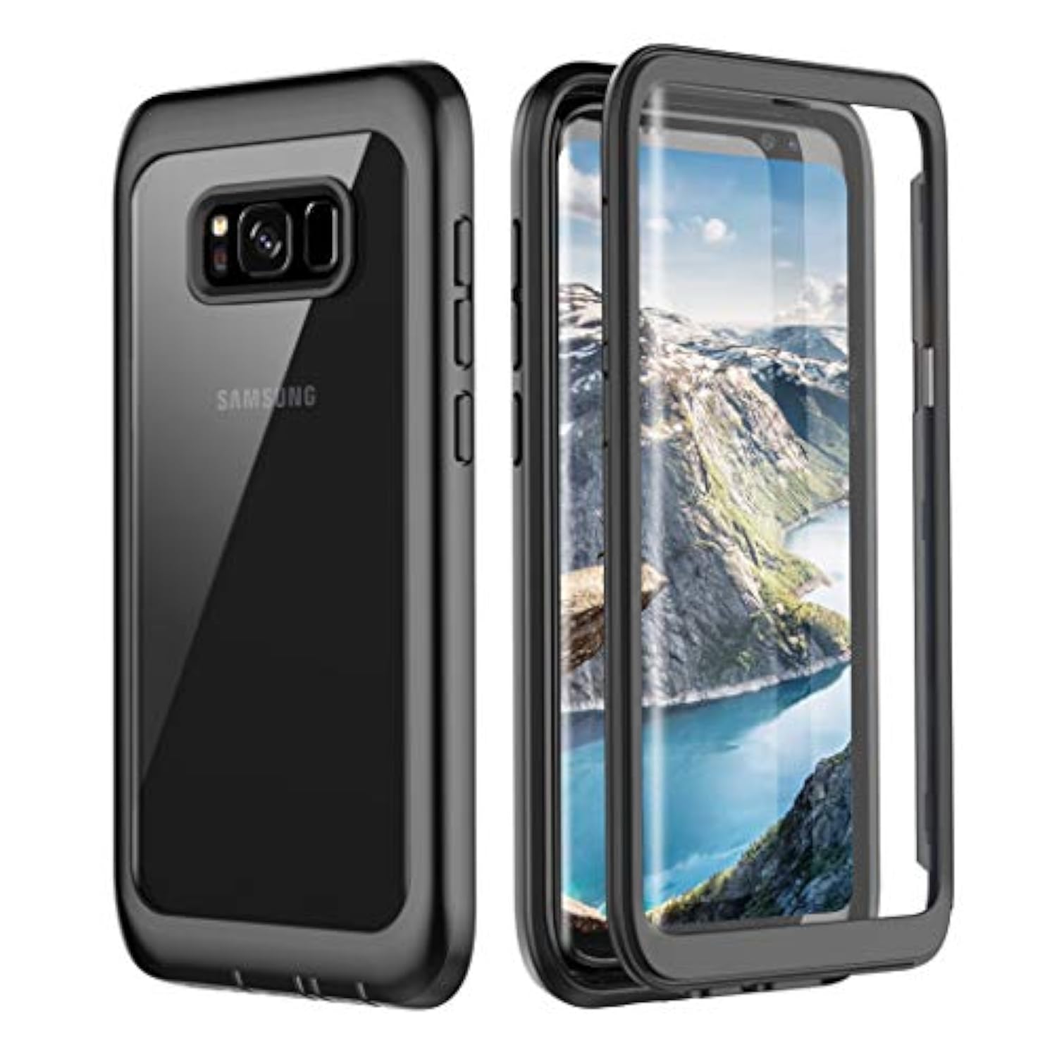 Samsung Galaxy S8 Case, Full Body Bumper Case Built-In Screen Protector Slim Clear Shock-Absorbing Dustproof Lightweight Cover Case For Samsung Galaxy S8 5.8 Inch
