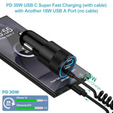 For Iphone 16E 17 Pro Max Air, Fast Car Charger Adapter For Iphone 16E, 16, 16 Pro Max, 16 Pro, 16 Plus, 15 Series, Car Adapter Plug With 2.8Ft Coiled Cable