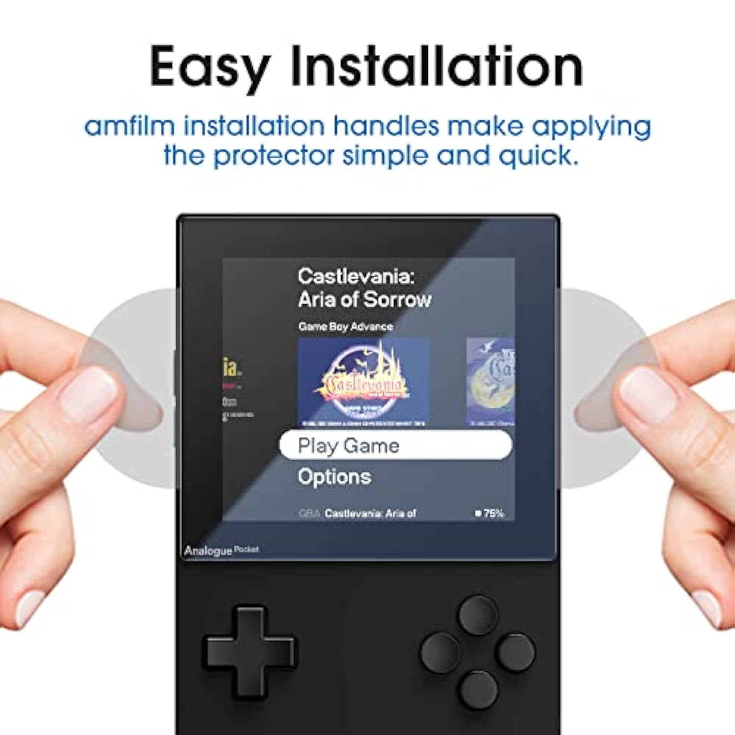 amFilm Screen Protector Compatible with analogue pocket, Anti-Scratch,Easy Installation, Tempered Glass, 2 Pack
