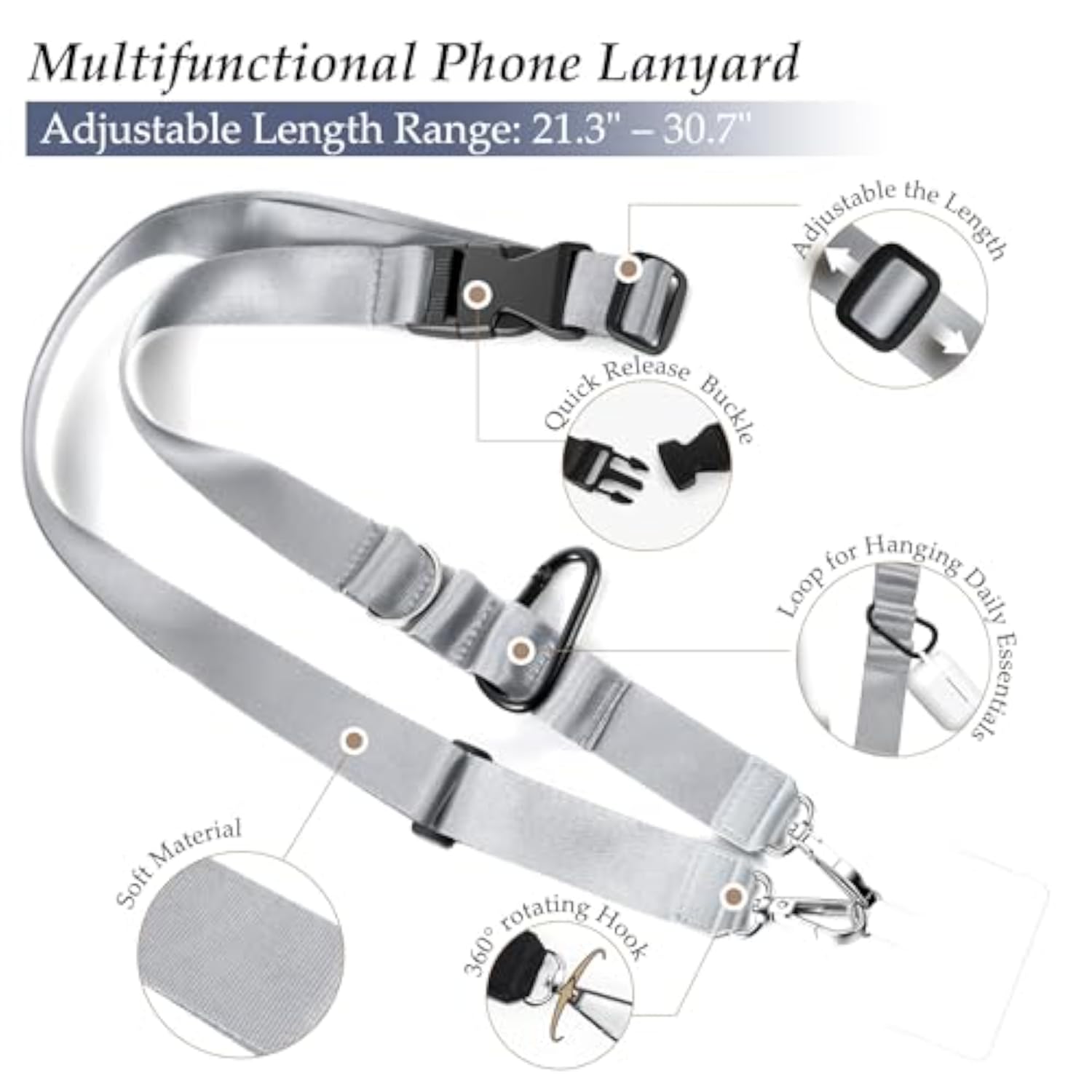 Adjustable Anti-Theft Crossbody Phone Strap with Multifunctional Design