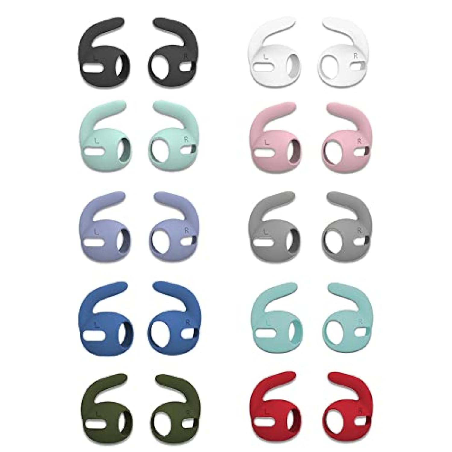 Sport Eartips Earbuds Covers Compatible With Airpods Pro, 10 Pairs Anti Slip Anti Lost Soft Silicone Earbuds Covers Skins Sport Eartips, Compatible With Airpods Pro, 10 Pairs, 10 Color